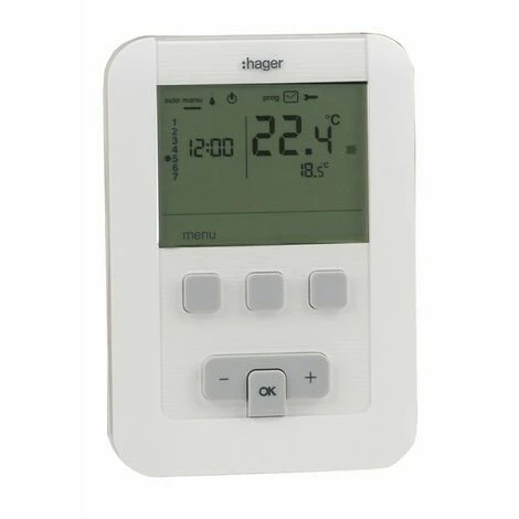 Aktion 😍 Programmierbarer Raumthermostat HAGER EK520 Mit Batterien LR6 - HAGER: EK520 🎁 1 Aktion 😍 Programmierbarer Raumthermostat HAGER EK520 Mit Batterien LR6 - HAGER: EK520 🎁