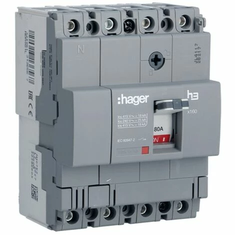 Hager X160 4P 18KA 80A thermomagnetischer Schutzschalter HDA081L Bestpreis ✨ Hager X160 4P 18KA 80A Thermomagnetischer Schutzschalter HDA081L 🔥 -HAGER SHOP 28566984 1