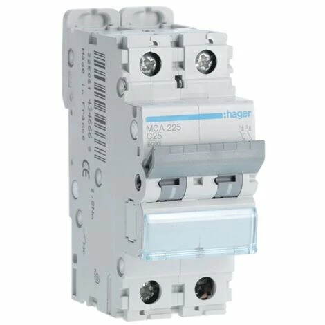 Rabatt ⌛ Leistungsschalter Hager 2P 6KA 25A C 2 Module MCA225 ❤️ 1 Rabatt ⌛ Leistungsschalter Hager 2P 6KA 25A C 2 Module MCA225 ❤️