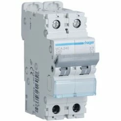Schlussverkauf 😀 Leistungsschalter Hager 2P 6KA 40A C 2 Module MCA240 🧨
