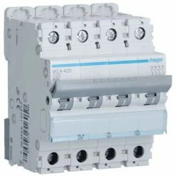 Blitzangebot 👏 Leistungsschalter 4P Hager 20A 6KA C 4 Module MCA420 🤩
