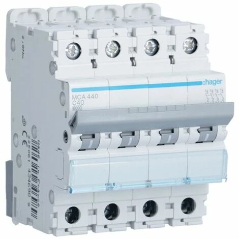 Billig 🔥 Leistungsschalter Hager 4P 6KA 40A C 4 Module MCA440 😉 1 Billig 🔥 Leistungsschalter Hager 4P 6KA 40A C 4 Module MCA440 😉