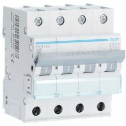 Budget 🤩 Leistungsschalter 4P Hager 25A 4,5 KA C 4 Module MYN425 😍