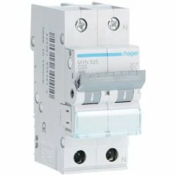 Aktion 🌟 Leistungsschalter Hager 1P+N 25A 4,5 KA C 2 Module MYN525 👍