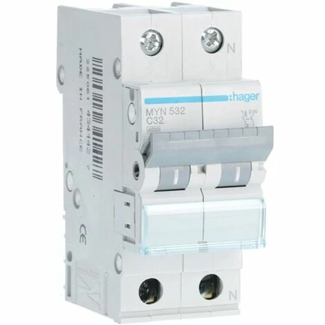 Blitzangebot 😍 Leistungsschalter Hager 1P+N 32A 4,5 KA C 2 Module MYN532 🥰 1 Blitzangebot 😍 Leistungsschalter Hager 1P+N 32A 4,5 KA C 2 Module MYN532 🥰