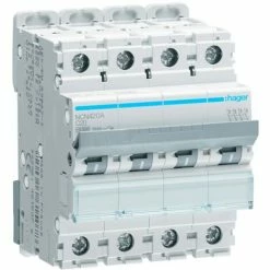 Blitzangebot ❤️ Leistungsschalter 4P Hager 20A 10KA C 4 Module NCN420A ⌛