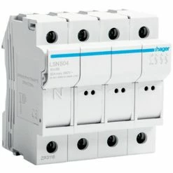 Neu 🎉 Sicherungshalter Hager 32A 3P 400V L38 4 Module 10X38 LSN504 🤩