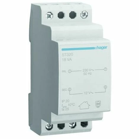 Schlussverkauf 😍 Hager Sicherheitstrafo 230V 12V 1,5A REG 2TE F.Reiheneinbau Kurzschlusssicher ST320 💯 1 Schlussverkauf 😍 Hager Sicherheitstrafo 230V 12V 1,5A REG 2TE F.Reiheneinbau Kurzschlusssicher ST320 💯