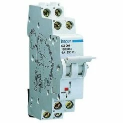 Am billigsten 😉 Hager Hilfsschalter 1S 1Ö FI-Schutzschalt 6A 230V 1TE AC CZ001 🤩