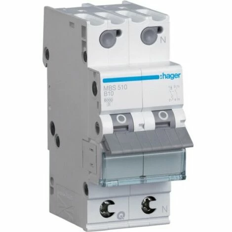 Großhandel 😀 Hager LS-SCHALTER 1P+N 10A-B6KA 2PLE (MBS510 QUICK CONNECT) ⌛ 1 Großhandel 😀 Hager LS-SCHALTER 1P+N 10A-B6KA 2PLE (MBS510 QUICK CONNECT) ⌛