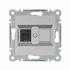 Bester Verkauf 🧨 HAGER Lumina | Einzelbuchse RJ11/RJ12 Silber WL2012 🛒