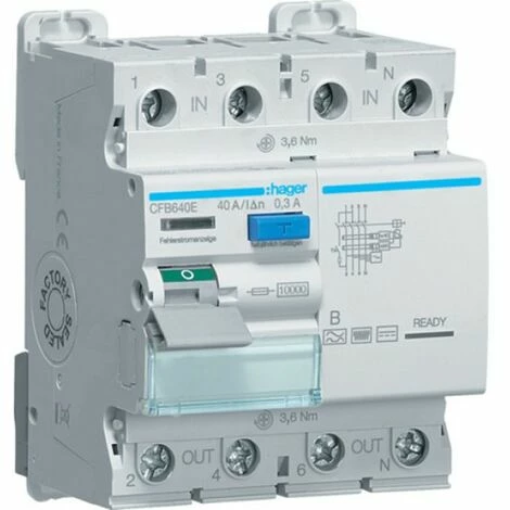 Auslauf 😀 Hager FI-SCH. 3P+N 10KA 40A 300MA B (CFB640E) ⌛ 1 Auslauf 😀 Hager FI-SCH. 3P+N 10KA 40A 300MA B (CFB640E) ⌛
