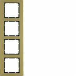Brandneu ✔️ HAGER Berker B3 | Rahmen 4 Elemente Gold / Anthrazit 10143016 😀