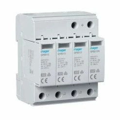 Brandneu ✨ Hager Überspannungsableiter TT/TN-S 240VAC 4TE 1,35kV Hutschiene 35mm 20kA Opt SPB413 🥰