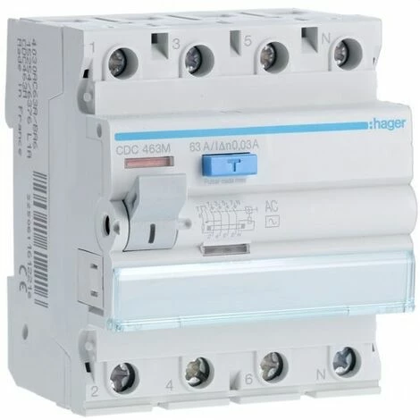 Billig 🎉 HAGER CDC463M | Differential 4P 63A 30mA Typ-AC 🛒 1 Billig 🎉 HAGER CDC463M | Differential 4P 63A 30mA Typ-AC 🛒