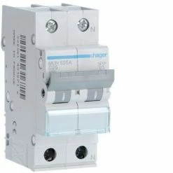 Auslauf 🛒 HAGER MUN525A | Leistungsschalter 1P+N 25A Kurve-C 6kA 🌟