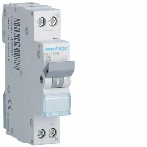 HAGER MLU525 | Leistungsschalter ML-Kurve-C 1P+N 25A Bester Verkauf 🔥 HAGER MLU525 | Leistungsschalter ML-Kurve-C 1P+N 25A 🛒 -HAGER SHOP 56813623 1