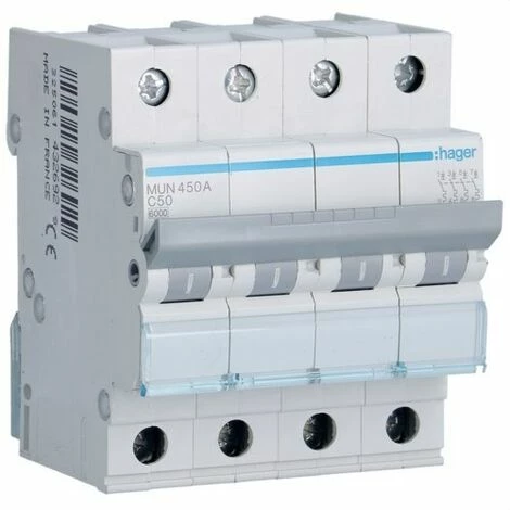 HAGER MUN450A | Leistungsschalter 4P 50A Kurve-C 6kA Angebote 🥰 HAGER MUN450A | Leistungsschalter 4P 50A Kurve-C 6kA 😍 -HAGER SHOP 57233613 1